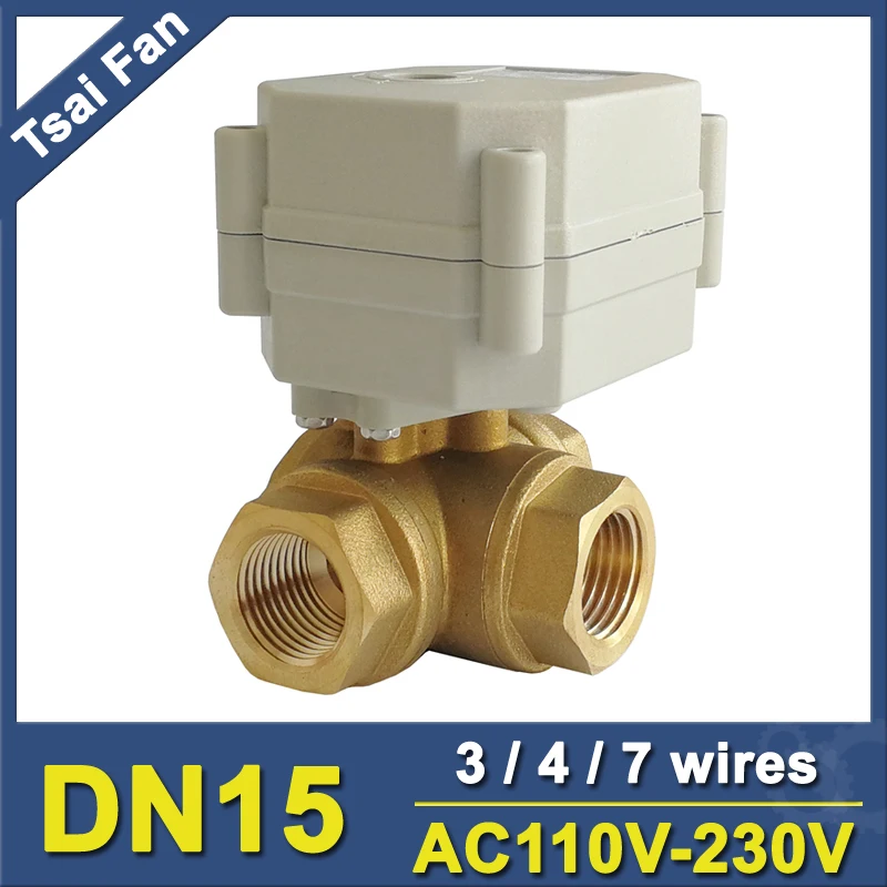 Brass 1/2'' (DN15) 3 Way T/L Type Horizontal Electronic Ball Valve AC110V-230V 3/4 Wires Metal Gear CE certified
Brass 1/2'' (DN15) 3 Way T/L Type Horizontal Electronic Ball Valve AC110V-230V 3/4 Wires Metal Gear CE certified