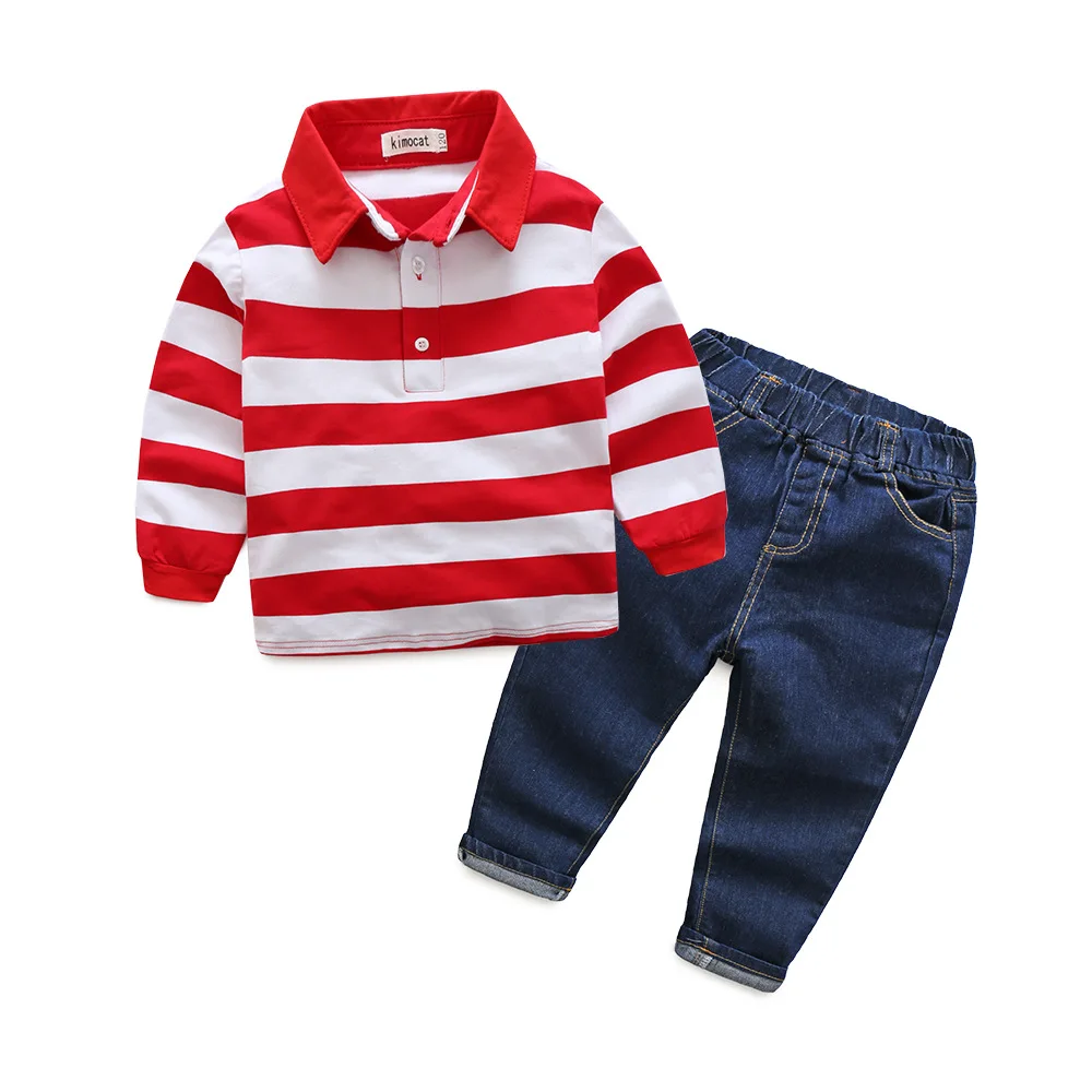 Autumn baby boys red sriped long sleeve cotton polo shirt jeans set fashion infant kids casual clothes gentleman outwear 18M06
Autumn baby boys red sriped long sleeve cotton polo shirt jeans set fashion infant kids casual clothes gentleman outwear 18M06