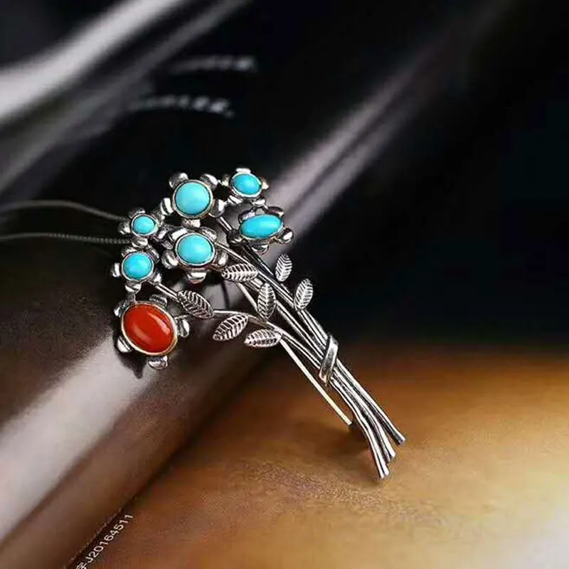 RADHORSE Pendant 925 Sterling Silver Fine Jewelry Turquoise a tree blossom Modeling S925 Silver Pendants Brooch Dual use
RADHORSE Pendant 925 Sterling Silver Fine Jewelry Turquoise a tree blossom Modeling S925 Silver Pendants Brooch Dual use