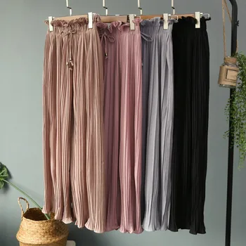 Women Summer High Waist Pleated Chiffon Wide Leg Stretch Pants Girls Loose Elastic Pink Trousers female Skirt Pants Streetwear
Women Summer High Waist Pleated Chiffon Wide Leg Stretch Pants Girls Loose Elastic Pink Trousers female Skirt Pants Streetwear