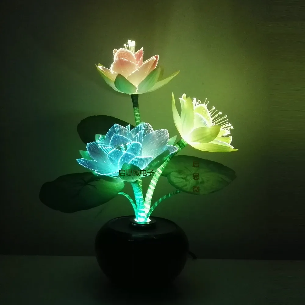 

Led flower lights Lotus light buddha lamp Fo lamp Novelty artistic optical fiber flower