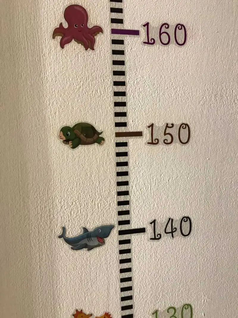 Измерение высоты наклейки на стену Мультяшные Подводные Животные настенные для