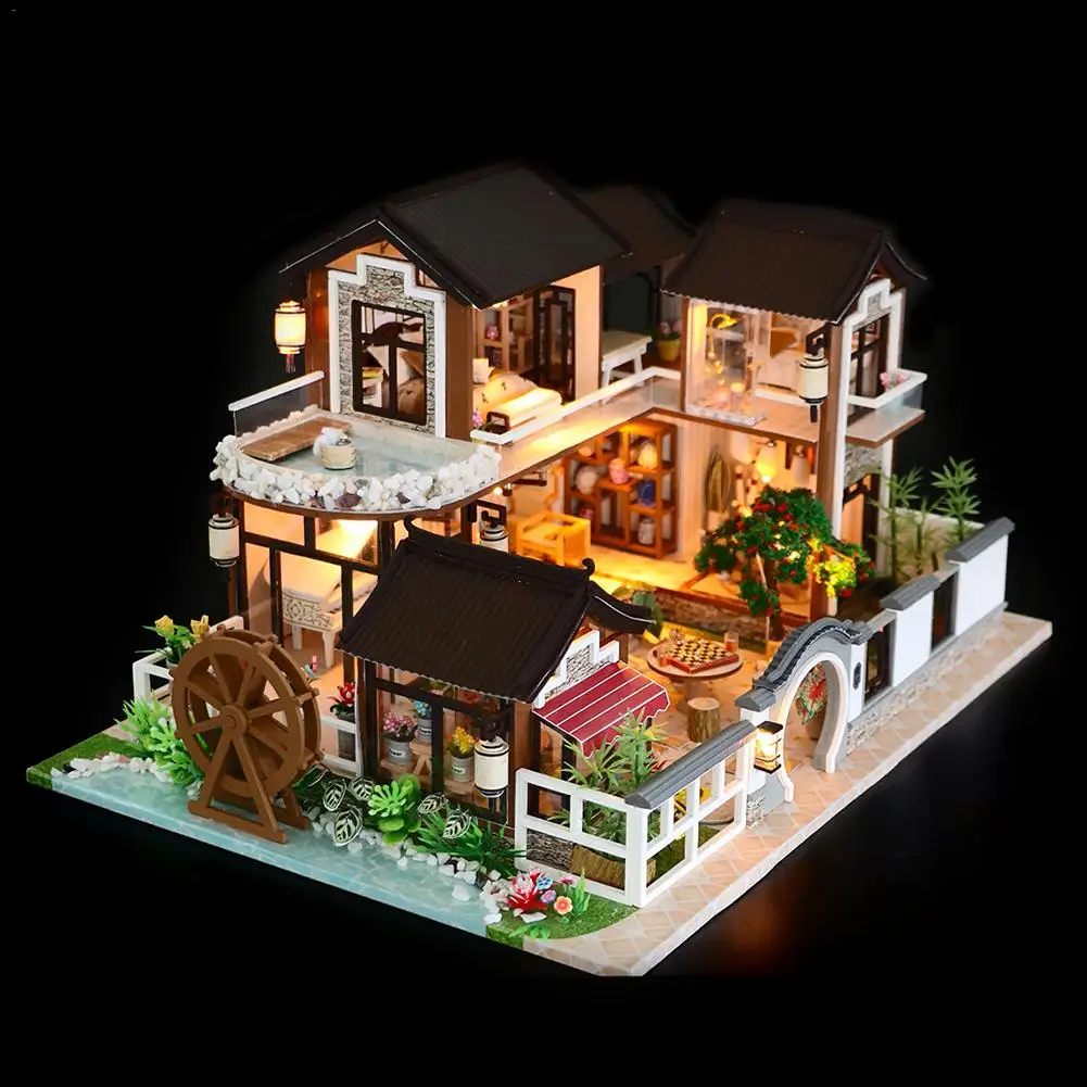 DIY Dollhouse Ancient Architecture Without Dust Cover With Furniture Wooden House Children's Toys Holiday Time
DIY Dollhouse Ancient Architecture Without Dust Cover With Furniture Wooden House Children's Toys Holiday Time
