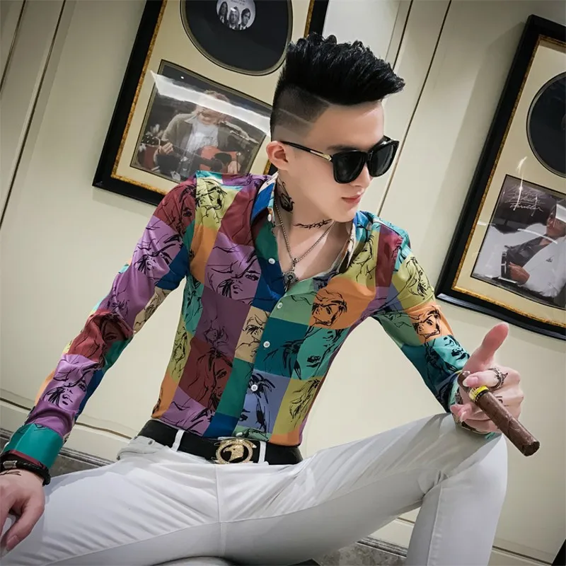 Camisas Hombre Autumn New Long Sleeve Tuxedo Shirt Men Brand Slim Fit Casual Plaid Men Shirts Streetwear Print Blouse Men 3XL-M
Camisas Hombre Autumn New Long Sleeve Tuxedo Shirt Men Brand Slim Fit Casual Plaid Men Shirts Streetwear Print Blouse Men 3XL-M
