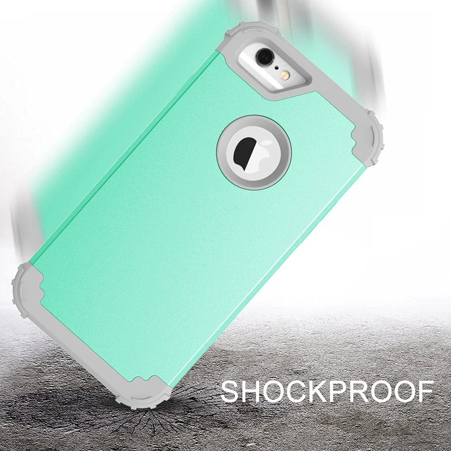 Shockproof Phone Cases For iPhone6 iPhone6S iPhone7Plus Durable PC+TPU 3 Layers Hybrid Full Body Protect Sadoun.com