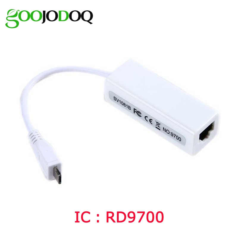 GOOJODOQ Micro USB Ethernet RJ45 LAN Adapter Micro USB Network Card For Android Windows PC Laptop Tablet RD9700 H07
GOOJODOQ Micro USB Ethernet RJ45 LAN Adapter Micro USB Network Card For Android Windows PC Laptop Tablet RD9700 H07