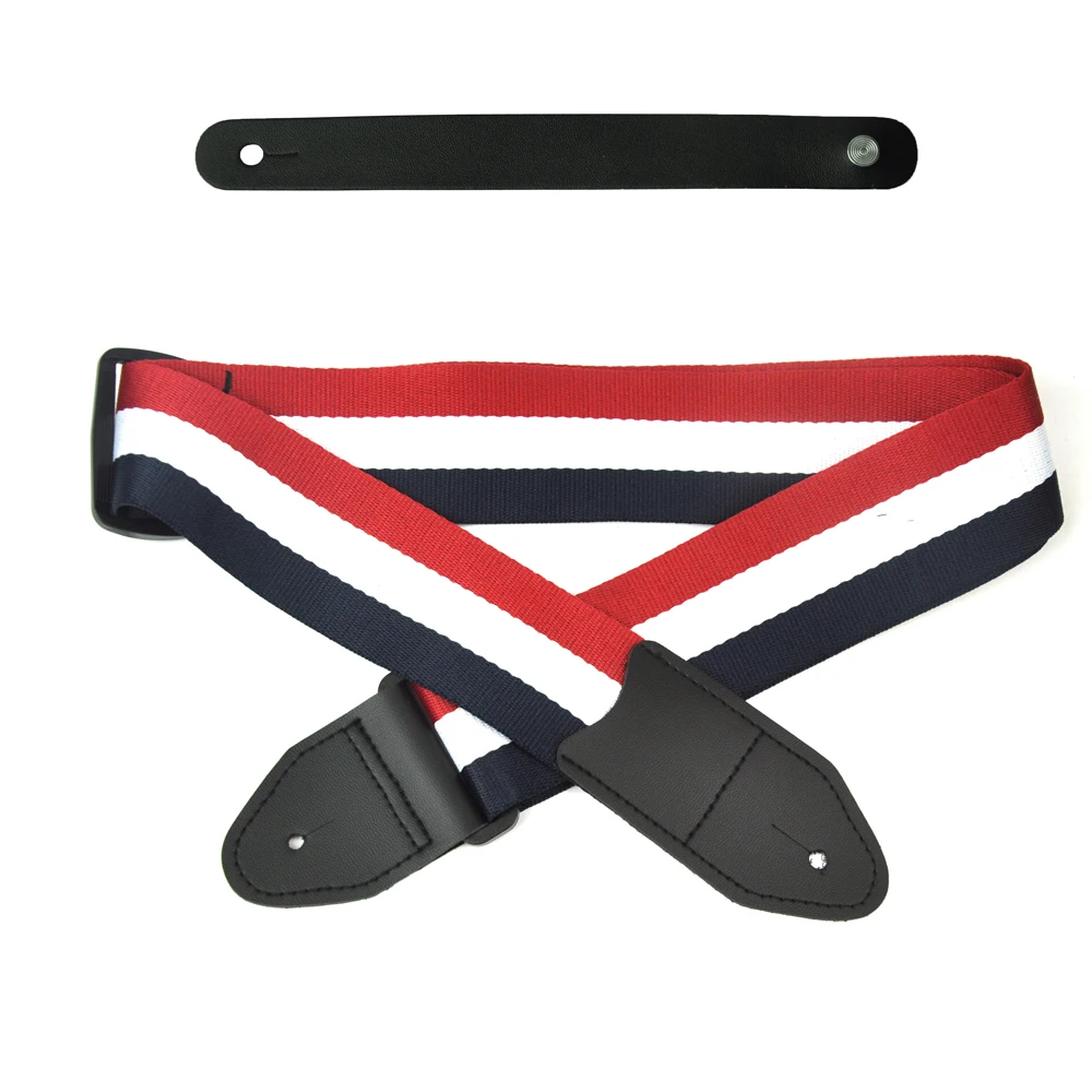 Blue&White&Red Cotton Stripe Leather Head Guitar Strap 2" Wide + Leather Guitar Head Stock Strap
Blue&White&Red Cotton Stripe Leather Head Guitar Strap 2" Wide + Leather Guitar Head Stock Strap
