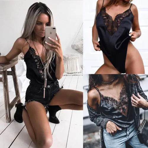 Women Sexy Lace Patchwork V-Neck Skinny Straps Tank Black Clubwear Nightwear
Women Sexy Lace Patchwork V-Neck Skinny Straps Tank Black Clubwear Nightwear