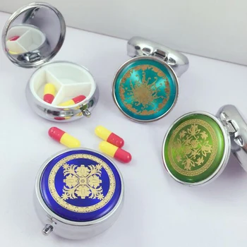 3 Cell Metal Round Flower Print Tablet Pill Boxes Holder Small Case Tablet Pill Boxes Container Metal Round Medicine Case
3 Cell Metal Round Flower Print Tablet Pill Boxes Holder Small Case Tablet Pill Boxes Container Metal Round Medicine Case