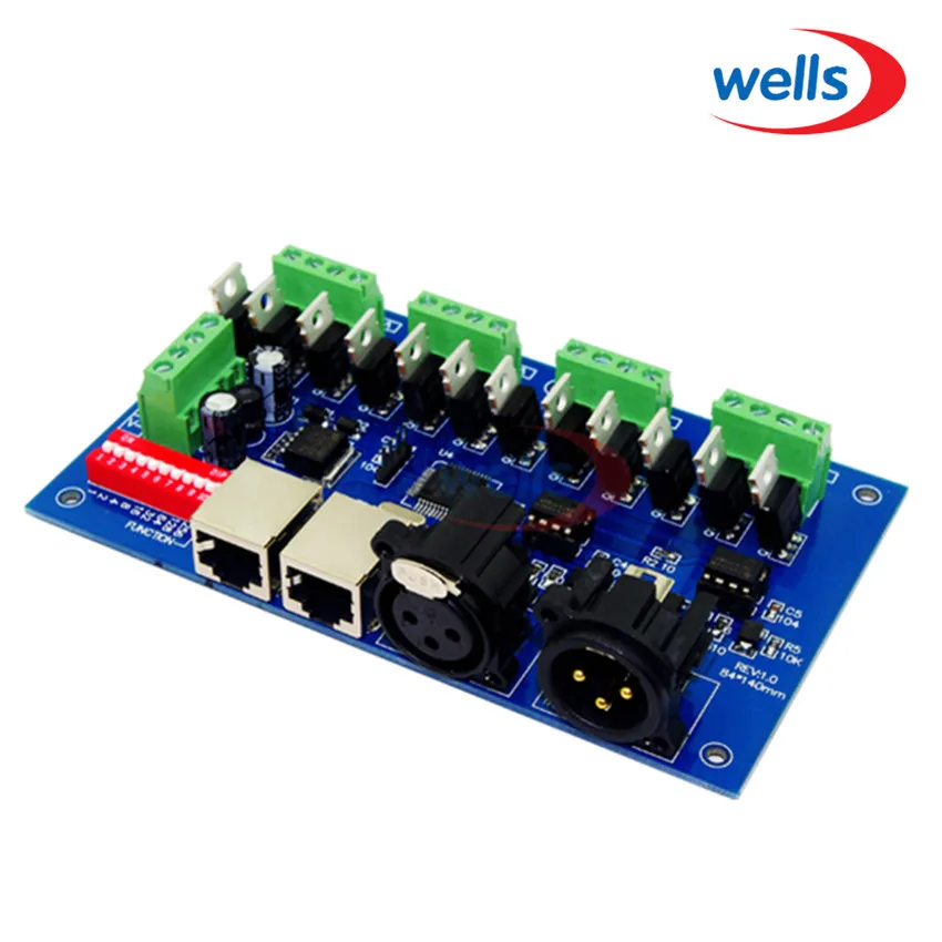 12CH Easy dmx512 Controller, decoder ,4 groups RGB output ,with(XLR,RJ45) ,each CH Max 3A,For LED strip light,module 12-24V
12CH Easy dmx512 Controller, decoder ,4 groups RGB output ,with(XLR,RJ45) ,each CH Max 3A,For LED strip light,module 12-24V
