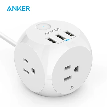Power Strip,Anker PowerPort Cube,3 Outlets and 3 USB Portable with Switch Control Overload Protection,5 ft Cable,for iPhone etc
Power Strip,Anker PowerPort Cube,3 Outlets and 3 USB Portable with Switch Control Overload Protection,5 ft Cable,for iPhone etc
