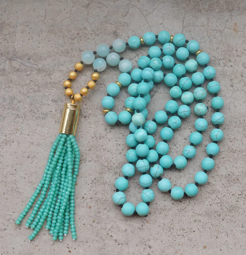 YA2057 Beads Tassel Bullet Casing Amazonite Stone Beads Bohemia Handmade Necklace 30-32inch long
YA2057 Beads Tassel Bullet Casing Amazonite Stone Beads Bohemia Handmade Necklace 30-32inch long