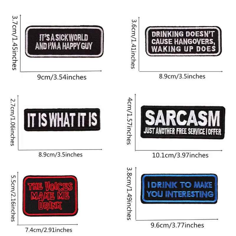 Left chest black white name IT IS WHAT IT IT,DRINKING,SARCASM embroidery patch iron on sew on emblemas for sleeve label bordado
Left chest black white name IT IS WHAT IT IT,DRINKING,SARCASM embroidery patch iron on sew on emblemas for sleeve label bordado