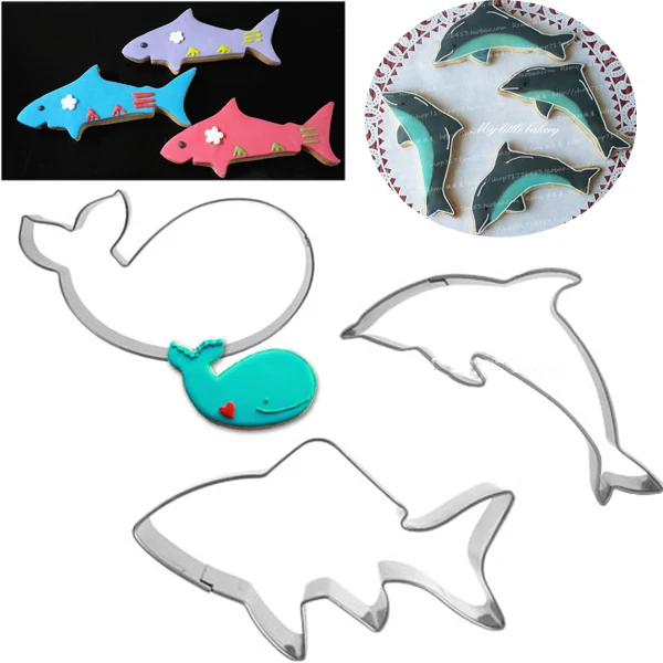 1pcs Shark Whale Dolphin Marine life metal cookie cutter biscuit mold sugar craft cake topper cupcake decorating mould
1pcs Shark Whale Dolphin Marine life metal cookie cutter biscuit mold sugar craft cake topper cupcake decorating mould