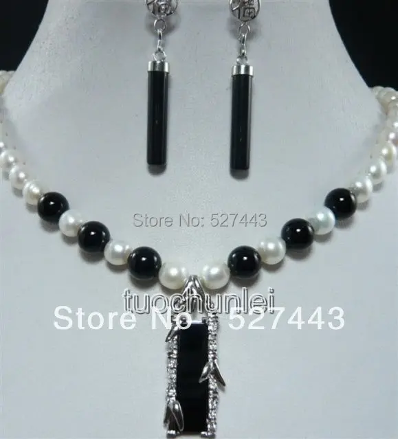 Wholesale free shipping >>Nobest White Freshwater Pearl Black Obsidian Neckalce Pendant Earring Set
Wholesale free shipping >>Nobest White Freshwater Pearl Black Obsidian Neckalce Pendant Earring Set