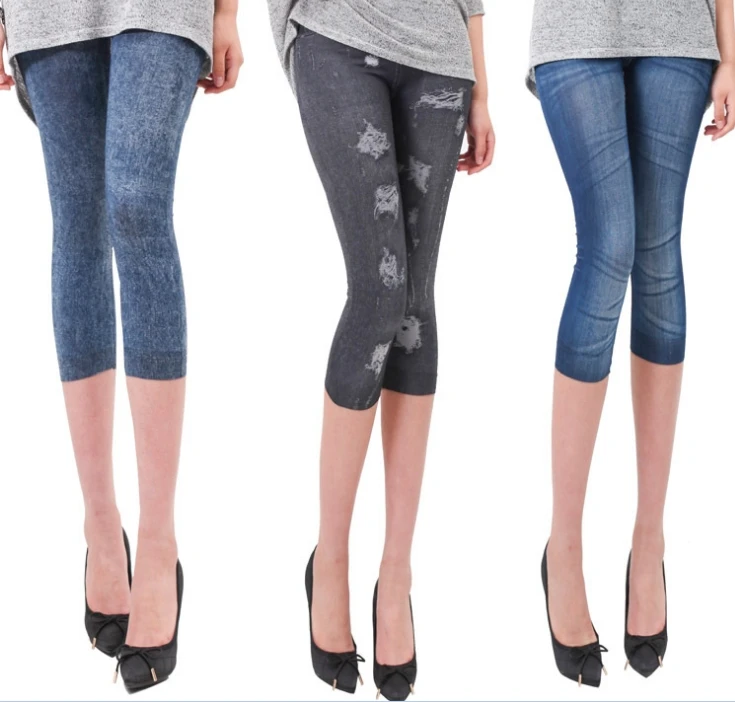 Jeans-like Leggings Women Multi Patterns Stretchy Skinny 3/4 Mid-Calf Length Leggings Summer Cotton Knitted Elastic Waist B92893
Jeans-like Leggings Women Multi Patterns Stretchy Skinny 3/4 Mid-Calf Length Leggings Summer Cotton Knitted Elastic Waist B92893