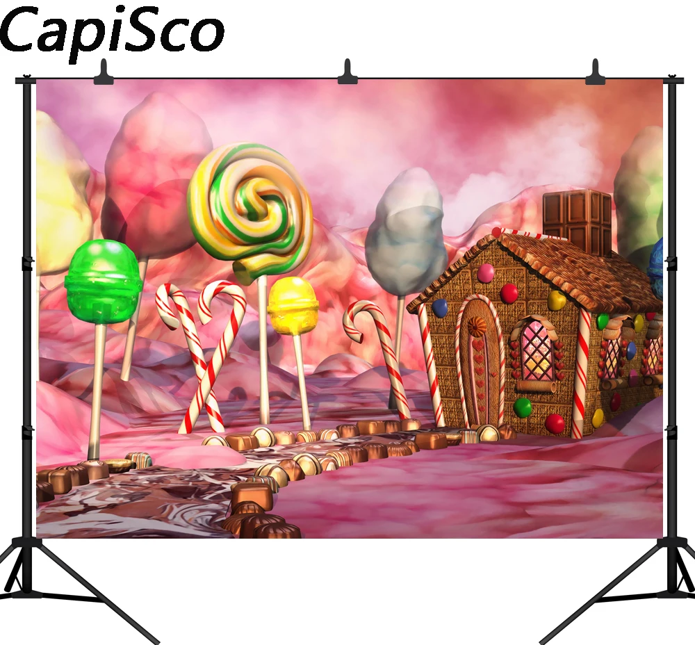 Capisco Candy house Photography Backdrops Children Birthday Party Theme Decorations Photo Background Cartoon Props Custom 
Capisco Candy house Photography Backdrops Children Birthday Party Theme Decorations Photo Background Cartoon Props Custom