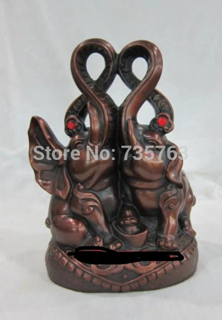 001107 11.6 Chinese Buddhism Fengshui Bronze brass elephant statue Figures