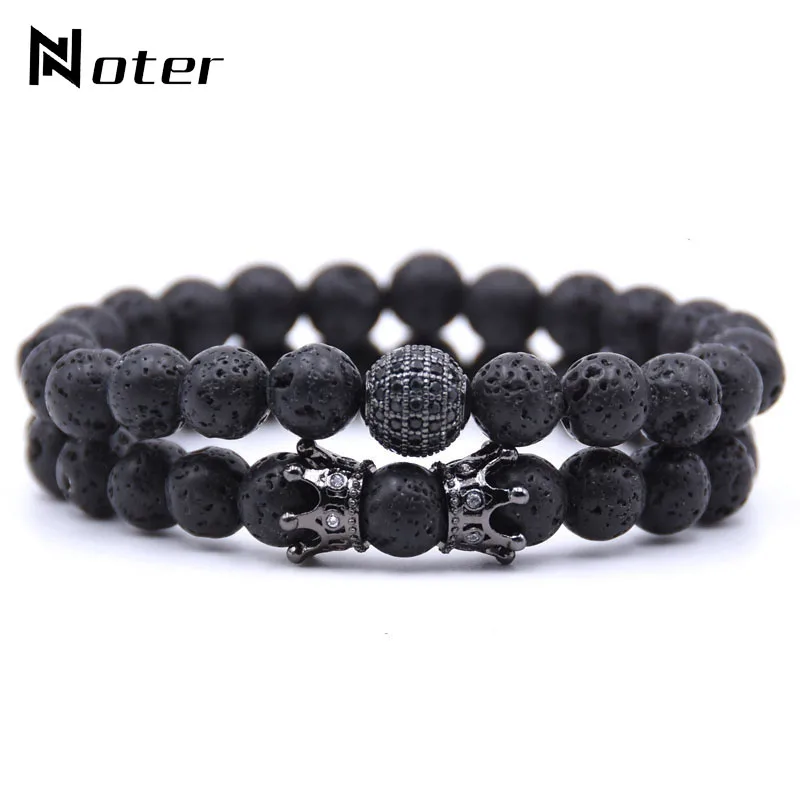 Punk 2pcs/set Lava Stone Bracelet Charm Disco Ball 4 Colors Crown Couple Braclet For Men Handmade Jewelry Armband Heren Pulsera
Punk 2pcs/set Lava Stone Bracelet Charm Disco Ball 4 Colors Crown Couple Braclet For Men Handmade Jewelry Armband Heren Pulsera