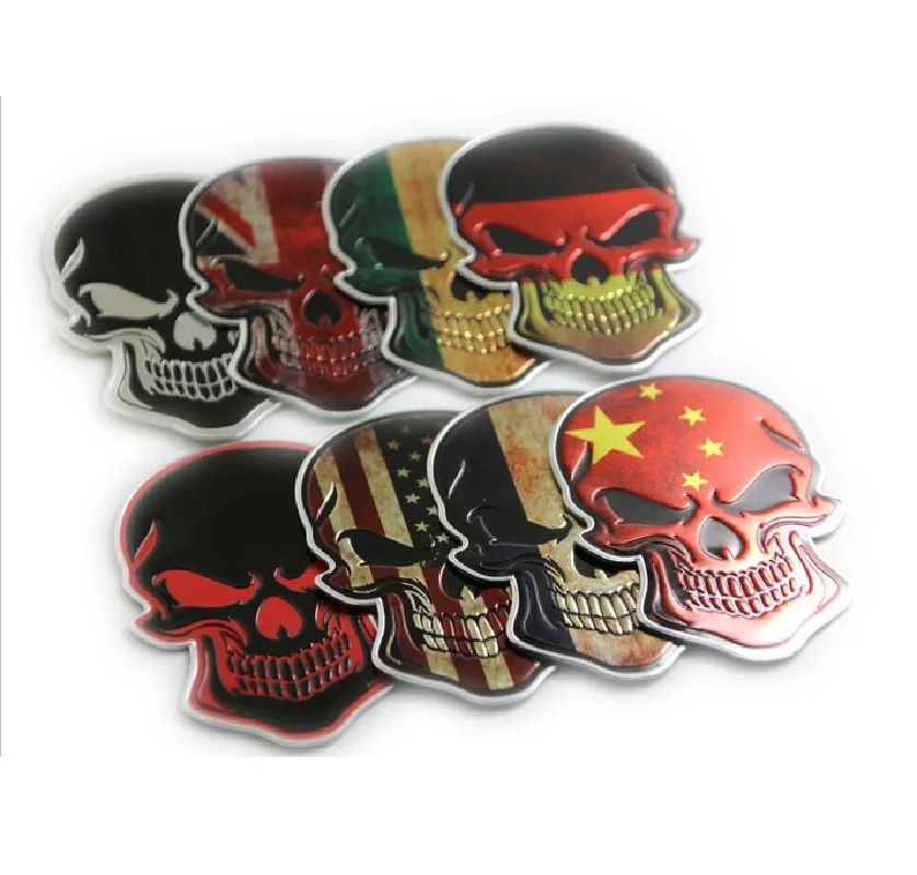 Italy France Germany USA UK China Flag Skull Badge Scary Car-Styling Decal Reflective printing green car stickers aluminum
Italy France Germany USA UK China Flag Skull Badge Scary Car-Styling Decal Reflective printing green car stickers aluminum