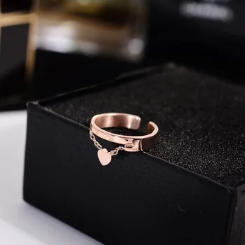 YUN RUO 2018 Fashion Heart Pendant Open Rings Rose Gold Color Fashion Titanium Steel Jewelry Birthday Gift Woman Drop Shipping
YUN RUO 2018 Fashion Heart Pendant Open Rings Rose Gold Color Fashion Titanium Steel Jewelry Birthday Gift Woman Drop Shipping