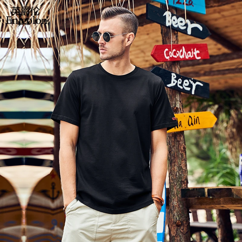 Enjeolon Summer T shirt Solid Color Short Sleeved O-neck Black White 100% Cotton Casual Male Top Tee Shirt T5191
Enjeolon Summer T shirt Solid Color Short Sleeved O-neck Black White 100% Cotton Casual Male Top Tee Shirt T5191