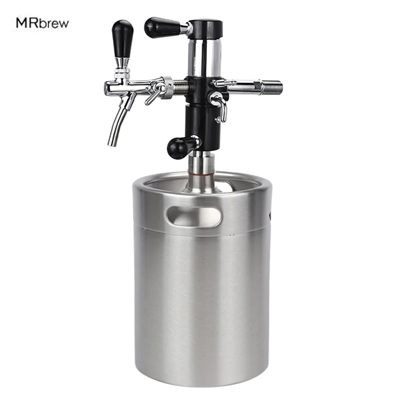 Multi-Function 5L Mini Beer Keg Growler Beer Dispenser System with Defoaming Beer Bottle Filler for Home Beer Brewing Bar Tools
Multi-Function 5L Mini Beer Keg Growler Beer Dispenser System with Defoaming Beer Bottle Filler for Home Beer Brewing Bar Tools