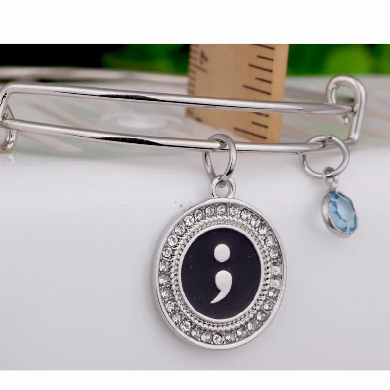 Adjustable bangle resin semicolon crystal Beads Charm Bracelet for Women Jewelry Charm Wristbands B126
Adjustable bangle resin semicolon crystal Beads Charm Bracelet for Women Jewelry Charm Wristbands B126