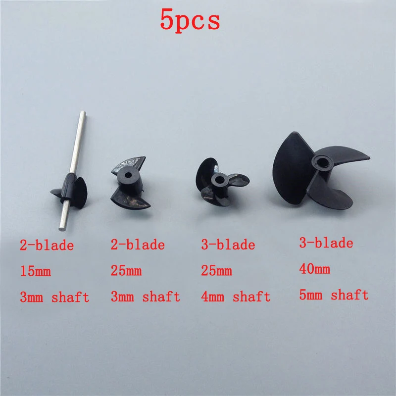 5pcs 15mm/25mm/40mm Propellers 2-blade/3-blade Paddles with 3mm/4mm/5mm Shaft for RC Model Boats Spray Water Thruster
5pcs 15mm/25mm/40mm Propellers 2-blade/3-blade Paddles with 3mm/4mm/5mm Shaft for RC Model Boats Spray Water Thruster
