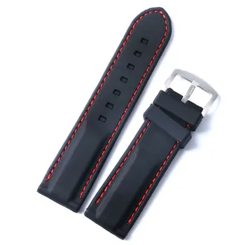 20mm 22mm 24mm Black Men and Women Band Width Red Stich Silicone Wrist Watch Band Strap Stainless Steel Buckle + 2 Spring Bars
20mm 22mm 24mm Black Men and Women Band Width Red Stich Silicone Wrist Watch Band Strap Stainless Steel Buckle + 2 Spring Bars