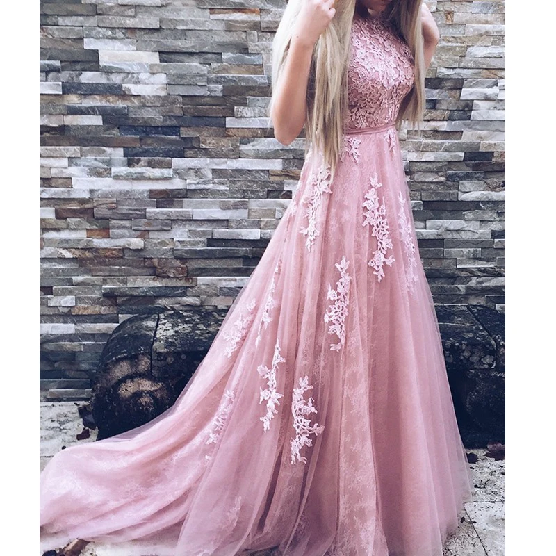 Custom-made Open Back Evening Party Dress Sleeveless Lace Appliques Tulle A-line Elegant Prom Dress Long Vestidos de Gala
Custom-made Open Back Evening Party Dress Sleeveless Lace Appliques Tulle A-line Elegant Prom Dress Long Vestidos de Gala
