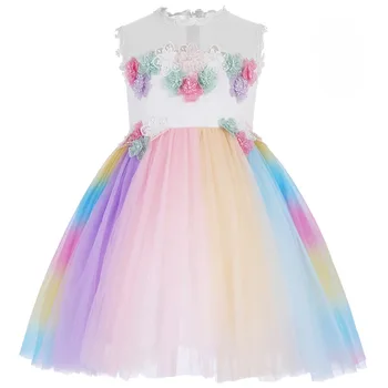 Cute Girl Rainbow Unicorn Dress Flower Girls Wedding Bridesmaid Dresses for Kids Birthday Sleeveless Tulle Ball Gown Girls Dress
Cute Girl Rainbow Unicorn Dress Flower Girls Wedding Bridesmaid Dresses for Kids Birthday Sleeveless Tulle Ball Gown Girls Dress
