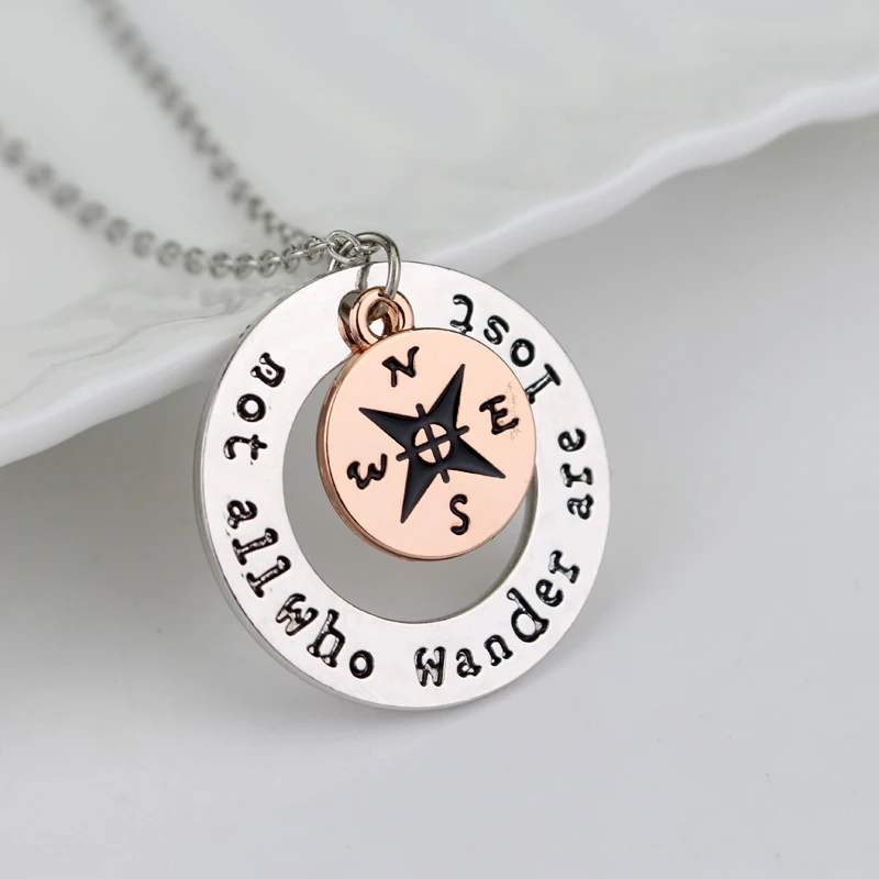 dongsheng Inspirational Message "Not All Who Wander Are Lost" Travelers Necklace Compass Necklace Wanderlust Hand Stamped -30
dongsheng Inspirational Message "Not All Who Wander Are Lost" Travelers Necklace Compass Necklace Wanderlust Hand Stamped -30