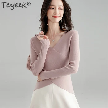 Tcyeek Sexy Winter Knitted Sweater V Neck Cashmere Sweater Female 2019 Women Sweaters Pullovers Autumn Elegant Sweater LWL1193
Tcyeek Sexy Winter Knitted Sweater V Neck Cashmere Sweater Female 2019 Women Sweaters Pullovers Autumn Elegant Sweater LWL1193