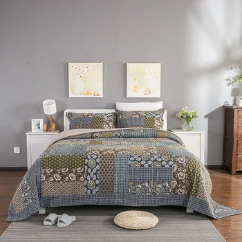 100% Cotton 3Piece Colorful Floral Printing Power Party Patchwork Bedspreads QuiltedAmerican Set, Queen(1Coverlet+2 Pillowcases)
100% Cotton 3Piece Colorful Floral Printing Power Party Patchwork Bedspreads QuiltedAmerican Set, Queen(1Coverlet+2 Pillowcases)