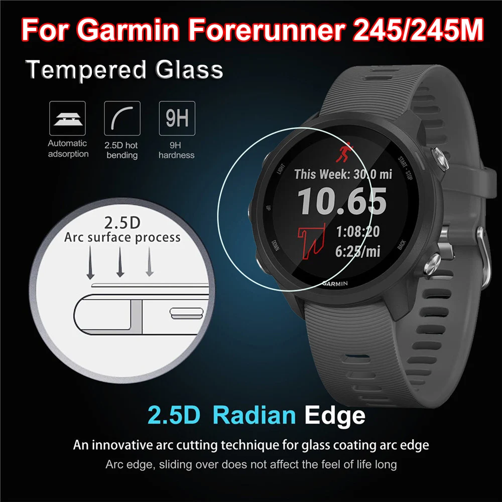 2.5D Tempered Glass Film Screen Protectors Ultra Thin 9H Hardness Case Smart Watch Accessories for Garmin Forerunner 245 M /245
2.5D Tempered Glass Film Screen Protectors Ultra Thin 9H Hardness Case Smart Watch Accessories for Garmin Forerunner 245 M /245