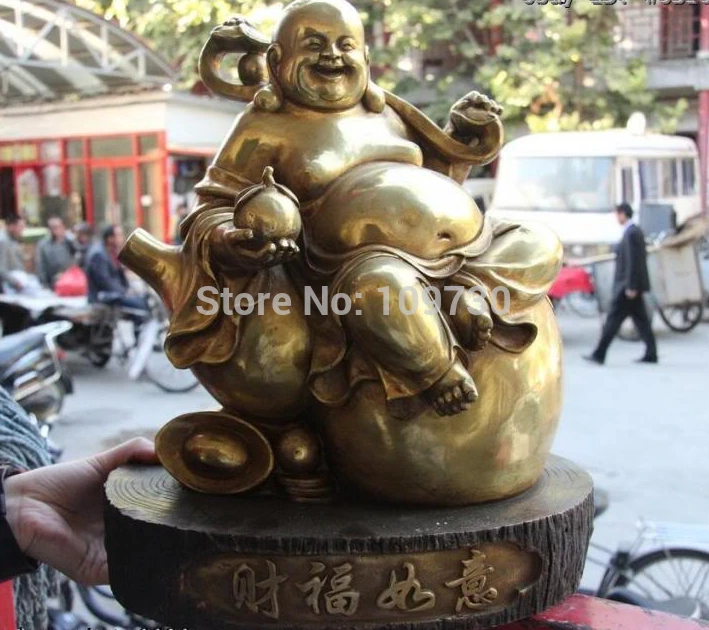 002076 Chinese Folk Copper Bronze Gild Lucky Wealth Maitreya Rohan Monk Buddha Statue
002076 Chinese Folk Copper Bronze Gild Lucky Wealth Maitreya Rohan Monk Buddha Statue