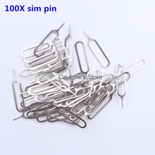 100 stks Metal SIM Card Tray Removal Eject Pin Key Tool Naald Voor iPhone 7 plus 8 X iPad Samsung s7 S8 Xiaomi(China)