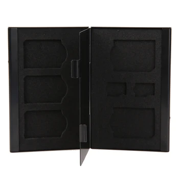 

Memory Card Storage Case Box Black Aluminum 5SD+ 2TF Micro SD Cards Pin Memory Card Storage Box Case Holder Protector
