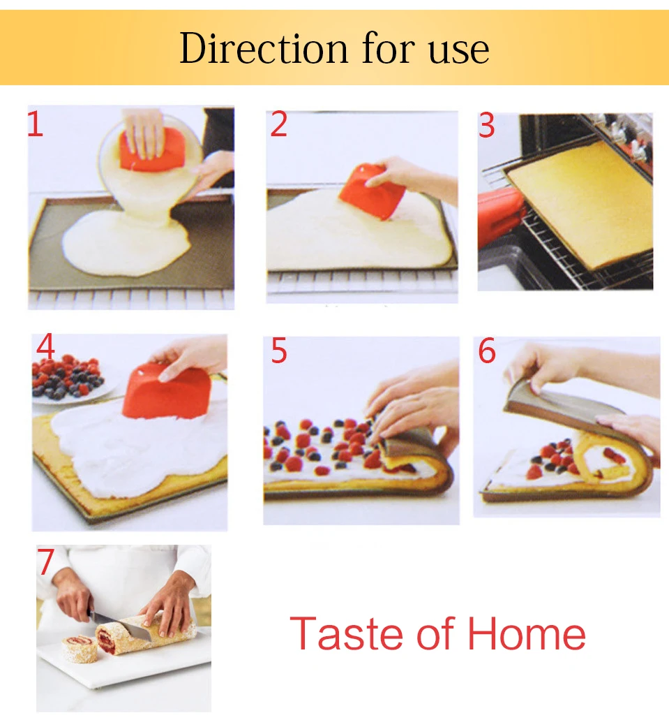 Pastry Tools Baking Mat Non-stick Swiss Roll Baking Mat Food Grade Silicone Oven Mat Cake Roll Mat Baking Macaron Pads (9)