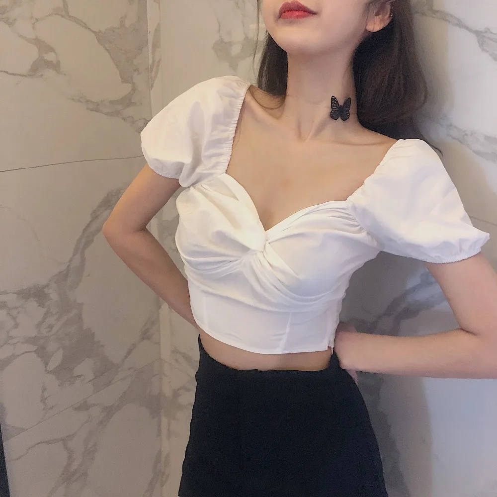 Women Slim Sexy Low Cut Vintage Retro Square Collar Crop Tops Women Tee T- Shirt for girls
Women Slim Sexy Low Cut Vintage Retro Square Collar Crop Tops Women Tee T- Shirt for girls