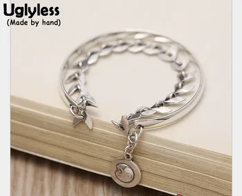 Uglyless Real S990 Silver Fine Jewelry Women Lovely Monkey Charms Bangles 2 Layers Leaves Chains Adjustable Bangle Exotic Bijoux
Uglyless Real S990 Silver Fine Jewelry Women Lovely Monkey Charms Bangles 2 Layers Leaves Chains Adjustable Bangle Exotic Bijoux