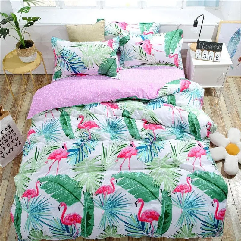 Flamingo Plant 4pcs Kid Bed Cover Set Cartoon Duvet Cover Adult Child Bed Sheets And Pillowcases Comforter Bedding Set 2TJ-61004
Flamingo Plant 4pcs Kid Bed Cover Set Cartoon Duvet Cover Adult Child Bed Sheets And Pillowcases Comforter Bedding Set 2TJ-61004