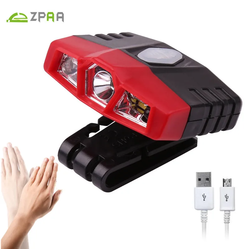 ZPAA Sensor Cap Light USB Rechargeable Induction Led Headlight HeadLamp LED + 2 COB Cap Hat Head Lamp Fishing Clip on light
ZPAA Sensor Cap Light USB Rechargeable Induction Led Headlight HeadLamp LED + 2 COB Cap Hat Head Lamp Fishing Clip on light