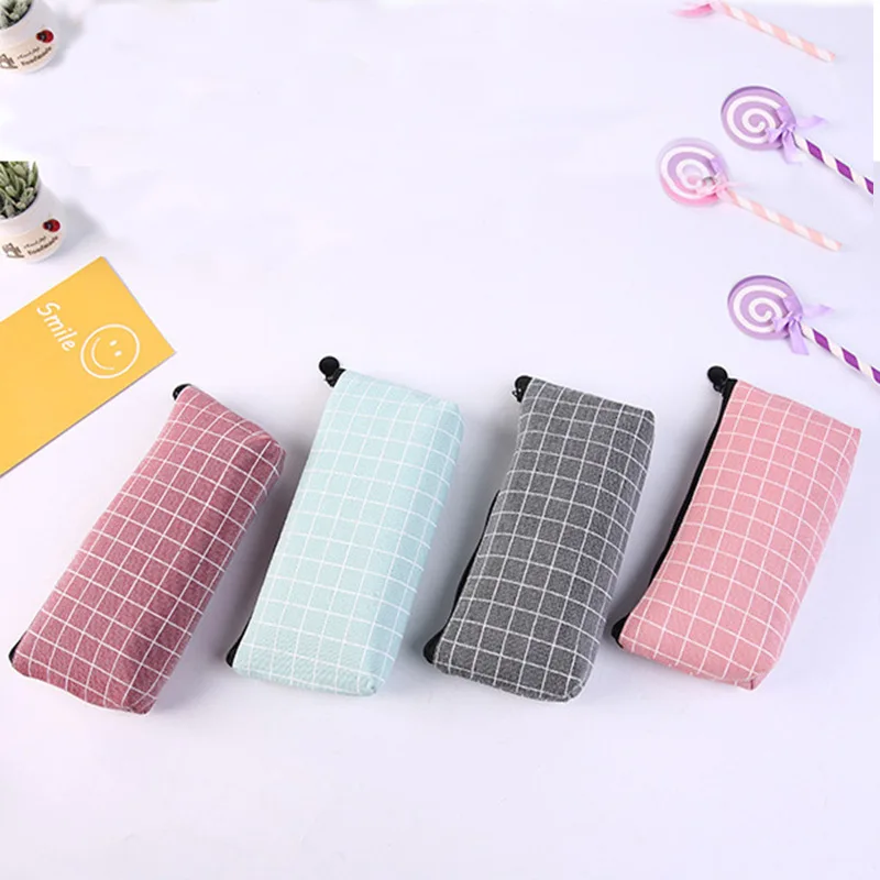 Fresh simple lattice pencil Case School pencil case Solid color pencil bag stationery bag small object storage bag
Fresh simple lattice pencil Case School pencil case Solid color pencil bag stationery bag small object storage bag