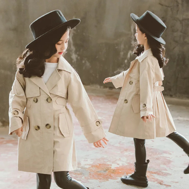Spring Girls Coat Double-breasted Girls Jacket Sashes Kids Outwear Long Elegant Trench For Child Autumn Girls Clothing Jacket
Spring Girls Coat Double-breasted Girls Jacket Sashes Kids Outwear Long Elegant Trench For Child Autumn Girls Clothing Jacket