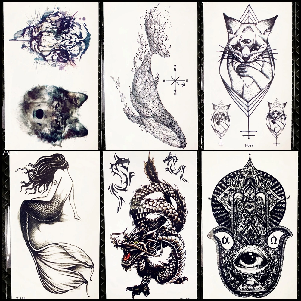 Black Dragon Temporary Tattoo Stickers Women Hamsa Back Tatoos Men Geometric Whale Little Body Arm Art Fake Tattoo Mermaid
Black Dragon Temporary Tattoo Stickers Women Hamsa Back Tatoos Men Geometric Whale Little Body Arm Art Fake Tattoo Mermaid