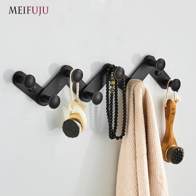 Black Robe Hook foldable Wall Mount Clothes Hanger Aluminum Door Hook Coat Hanger Holder 2-4-6-8-10 Wall Hooks Folding Hang
Black Robe Hook foldable Wall Mount Clothes Hanger Aluminum Door Hook Coat Hanger Holder 2-4-6-8-10 Wall Hooks Folding Hang