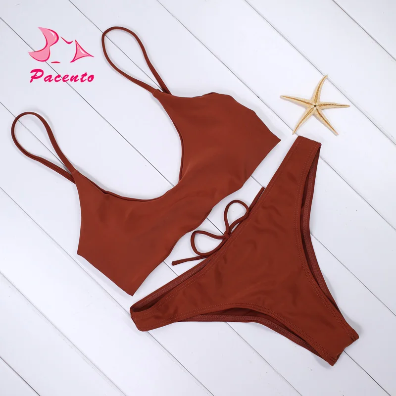 Pacento Soild Brown Bikini Women Two Piece Swimsuit Bandage Swimwear Brazilian Beach Bathing Suit Bather Thong Biquini Plavky
Pacento Soild Brown Bikini Women Two Piece Swimsuit Bandage Swimwear Brazilian Beach Bathing Suit Bather Thong Biquini Plavky