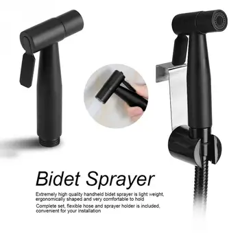 Stainless Steel Bidet Sprayer w/ Flexible Hose Black Bathroom Toilet Handheld Bidet Cloth Diaper Cleaning Sprayer Shattaf Kit 
Stainless Steel Bidet Sprayer w/ Flexible Hose Black Bathroom Toilet Handheld Bidet Cloth Diaper Cleaning Sprayer Shattaf Kit